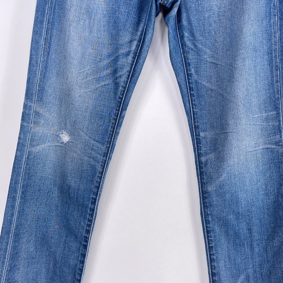 J Crew Slim Mid Rise Broken In Boyfriend Jeans Light Blue Distressed Jeans Sz 26 - Picture 5 of 12